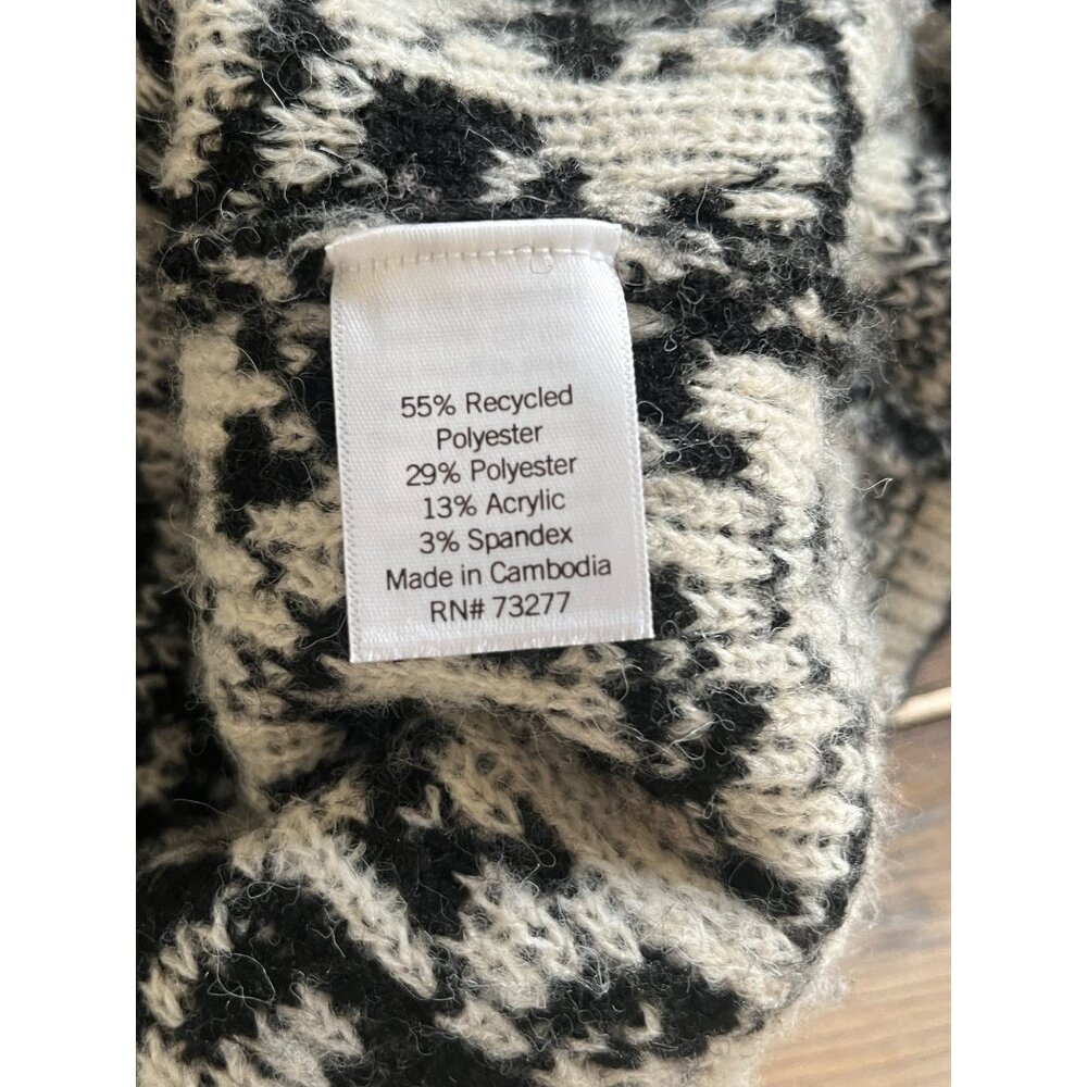 Croft & Barrow Nordic Print Cardigan Sweater Womens S Black Button Up - Picture 4 of 7
